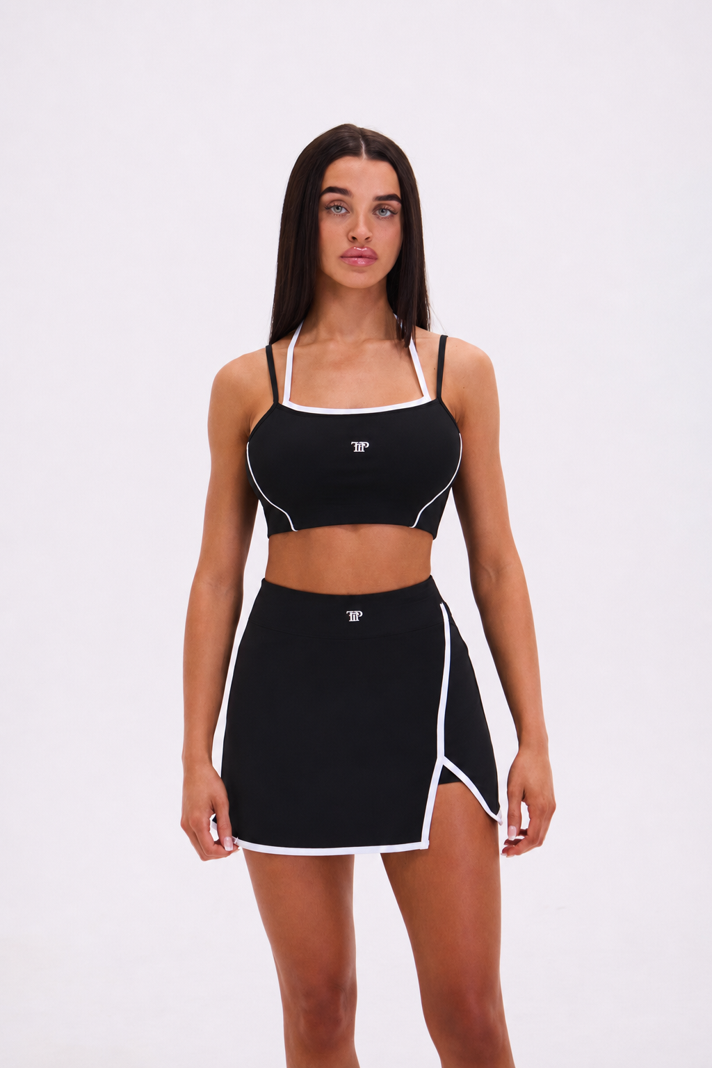 Tennis Bra Top - Black & White