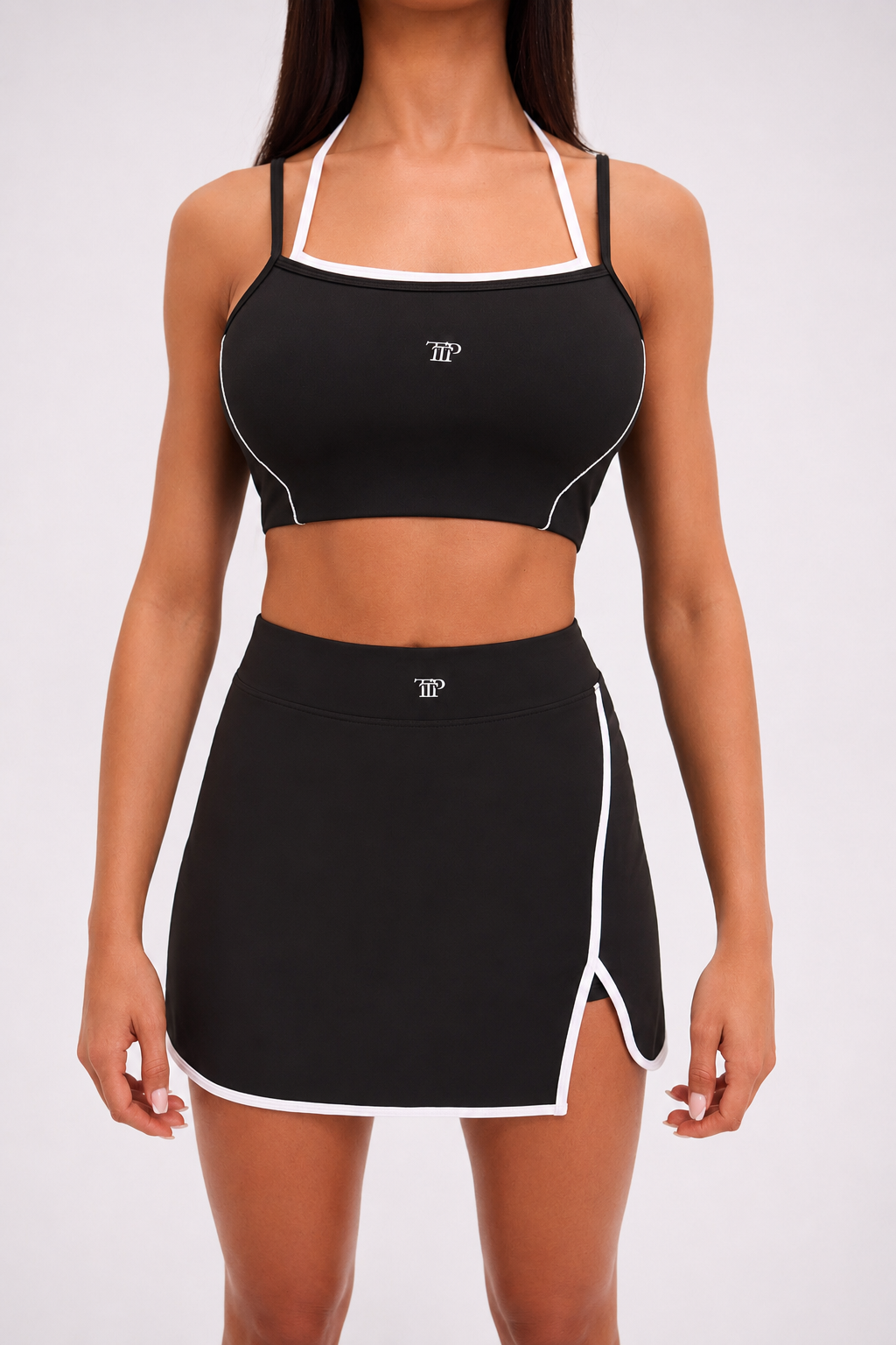 Tennis Bra Top - Black & White