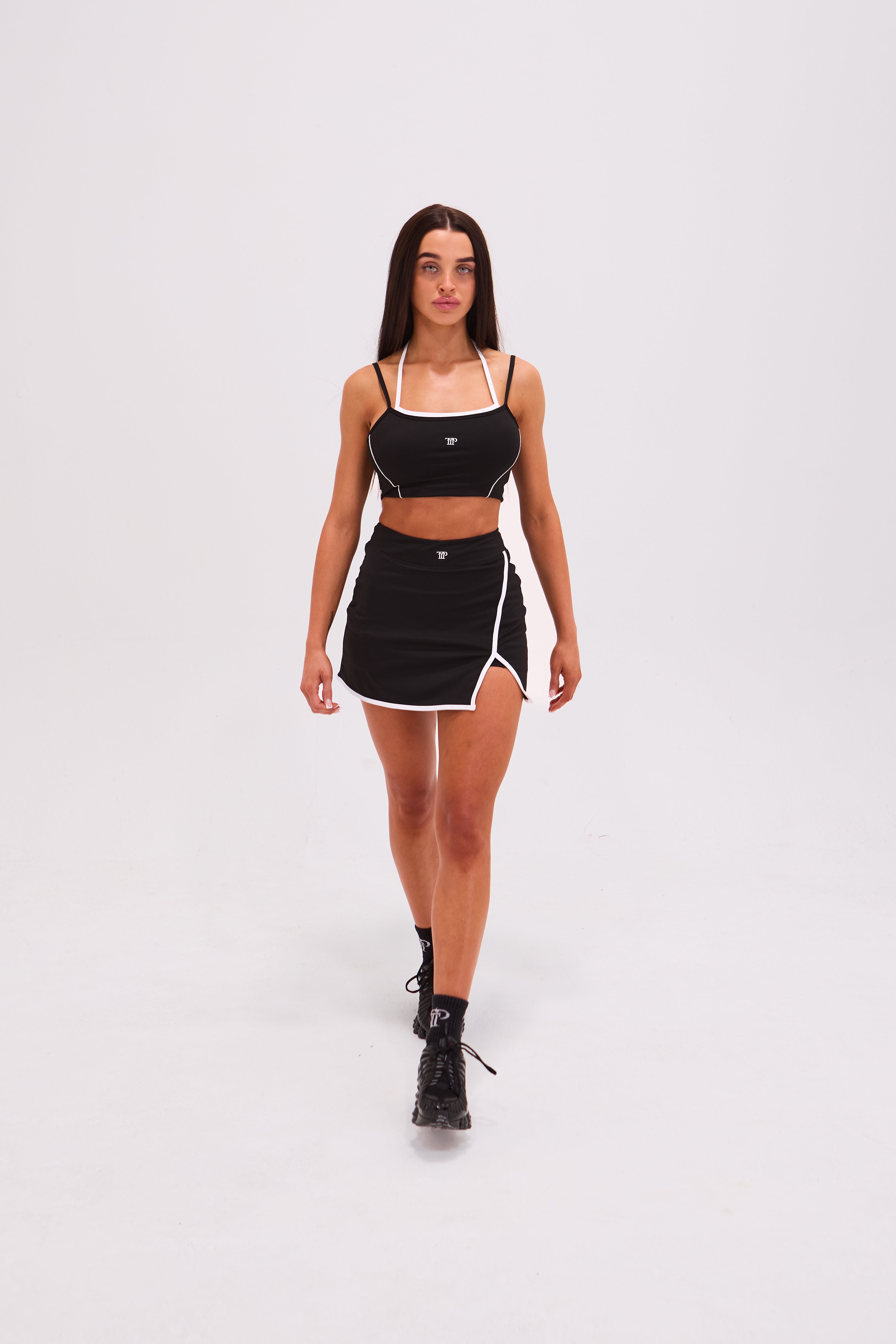 Tennis Bra Top - Black & White