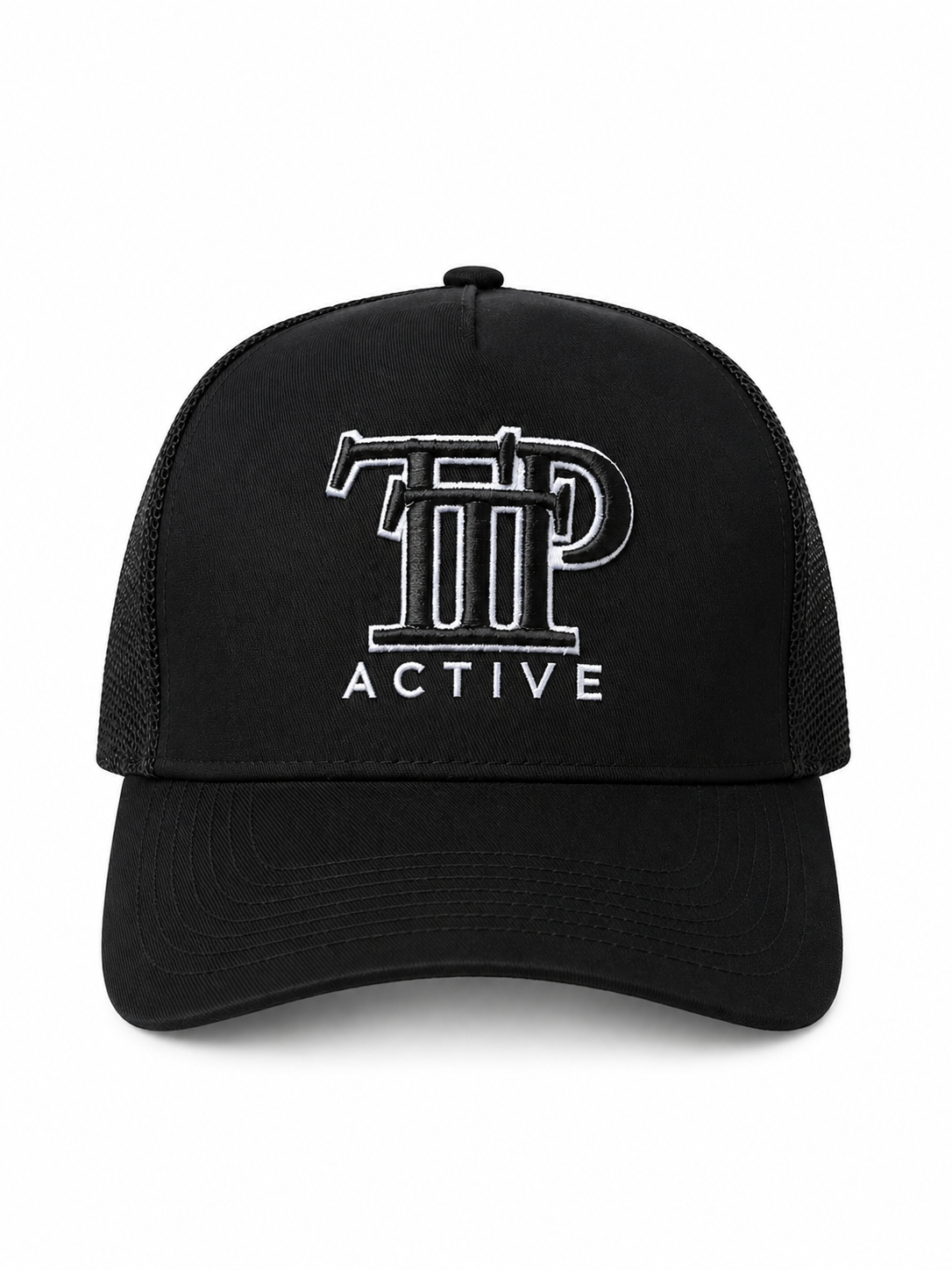 Black/White Monogram Trucker Hat