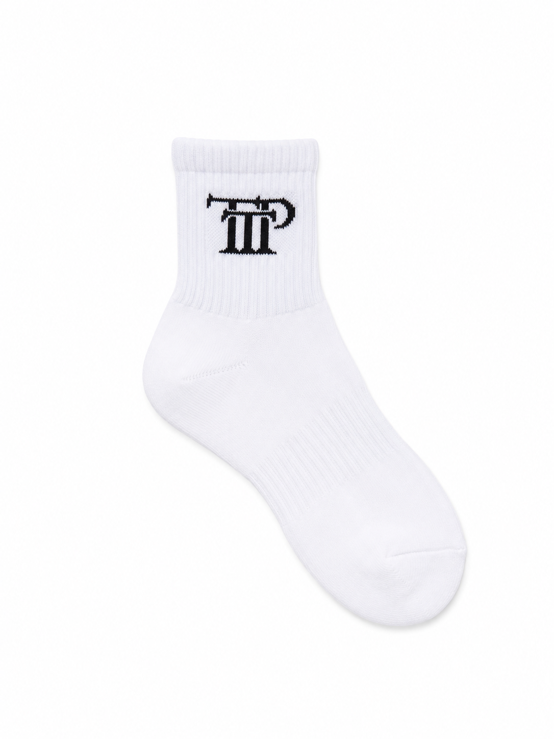 Quarter Logo White Socks