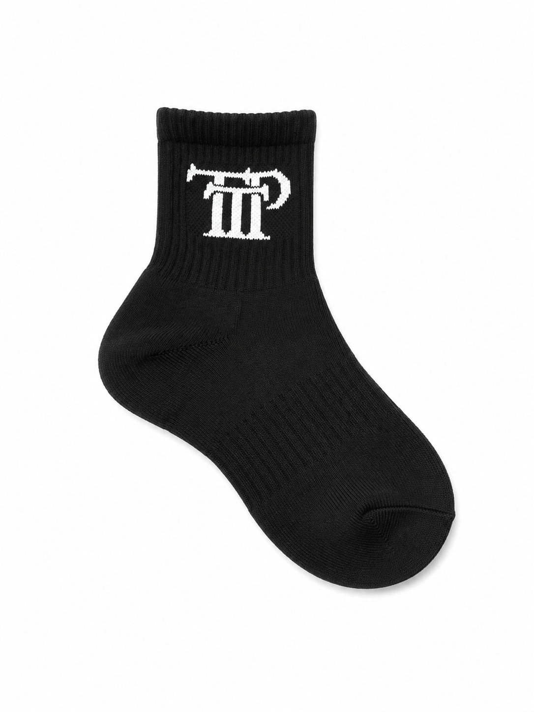 Quarter Logo Black Socks