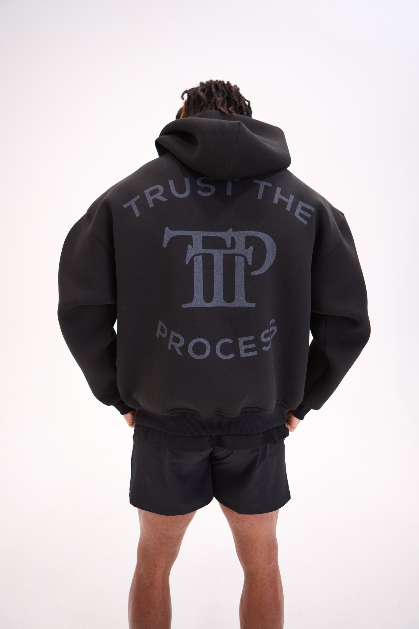 Oversized Back Logo Hoodie - Black