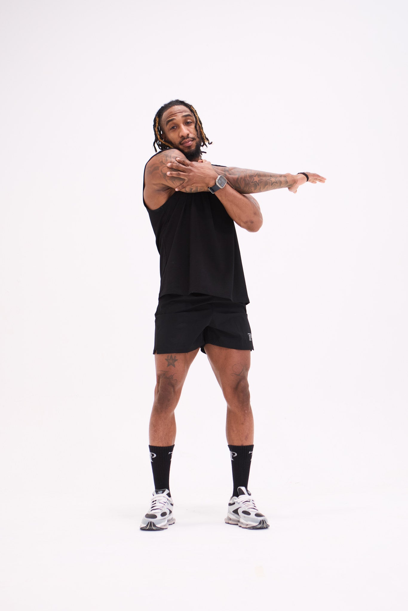 Oversized Back Logo Tank - Black