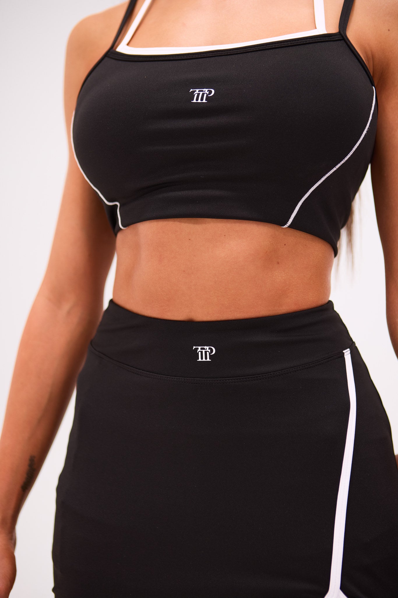 Tennis Bra Top - Black & White